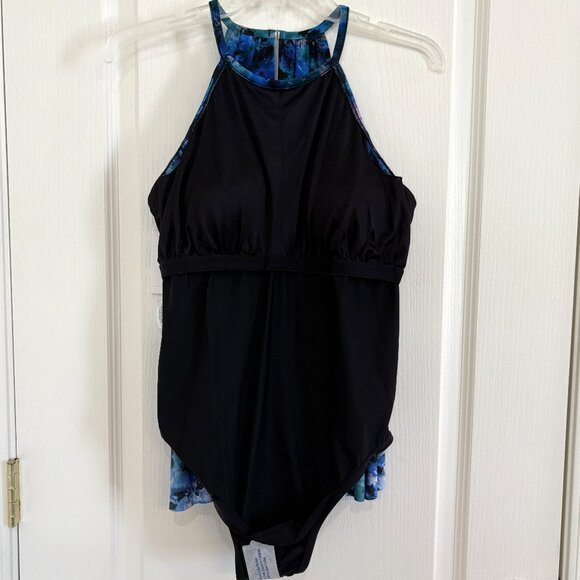Magicsuit by Miraclesuit Aubrey Peaceout Swimsuit 1-PC Black Multi Size 14 NEW - Picture 7 of 9